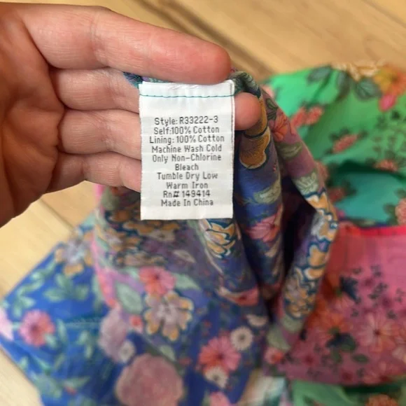 Johnny Was Green and Blue Floral Midi Dress - Picture 14 of 14